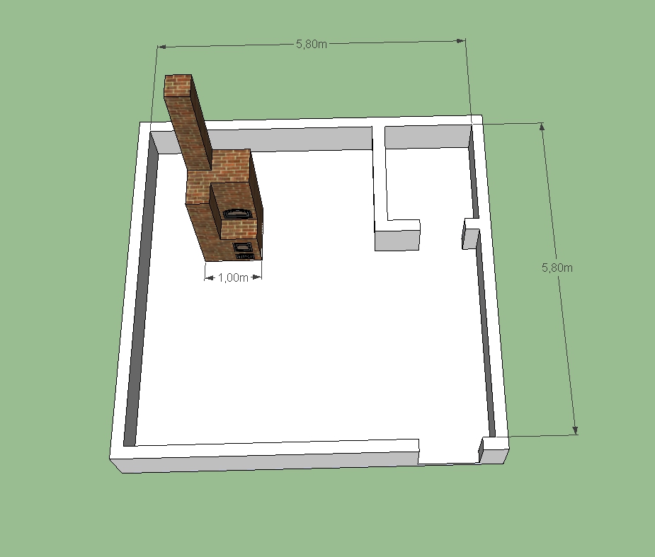 Русский стиль — планировка дома размером 6; 6 м с печкой